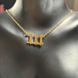111 Angel Number Gold Necklace